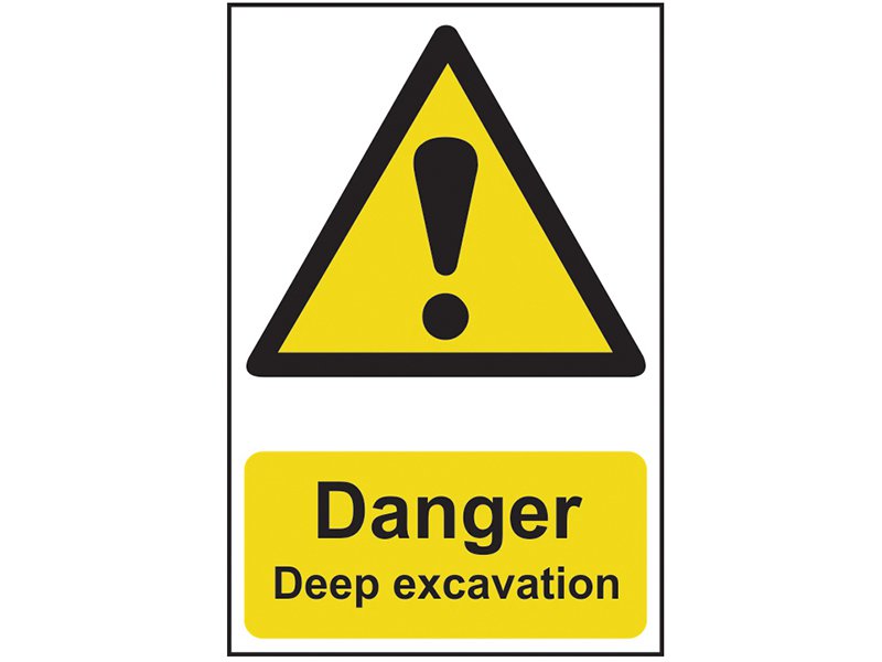 Scan Danger Deep Excavation - PVC 400 x 600mm Main Image