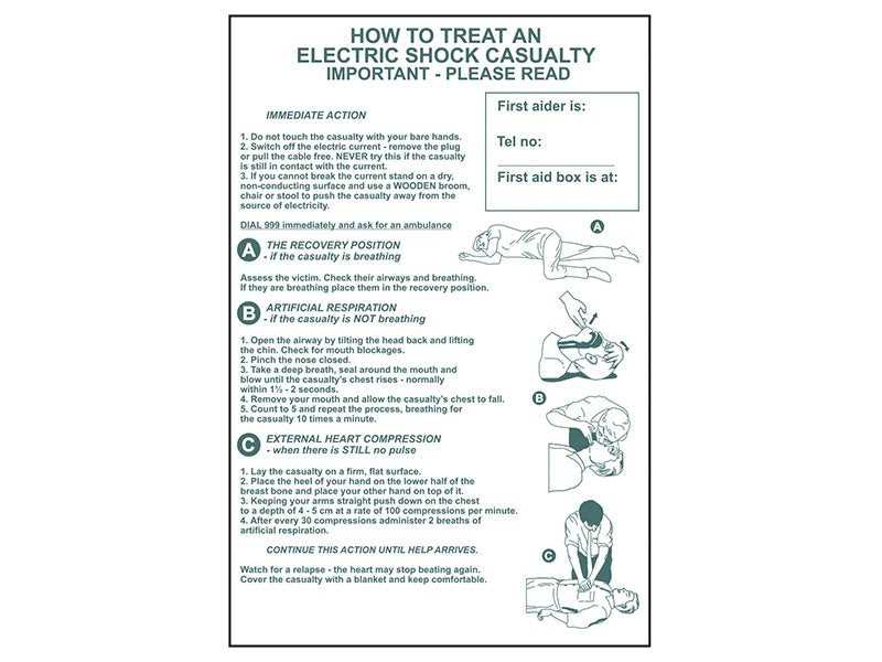 Scan How To Treat An Electric Shock Casualty - PVC 400 x 600mm Main Image