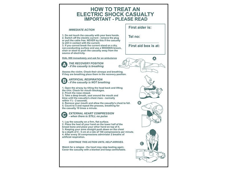 Scan How To Treat An Electric Shock Casualty - PVC 400 x 600mm Main Image