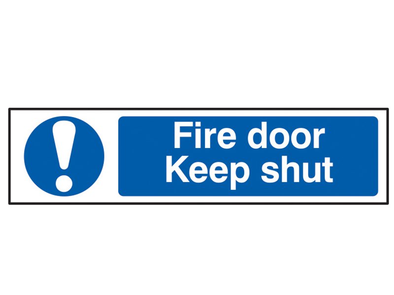 Scan Fire Door Keep Shut - PVC 200 x 50mm Main Image