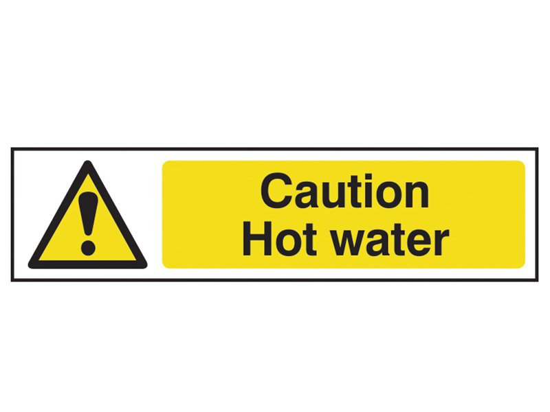 Scan Caution Hot Water - PVC 200 x 50mm Main Image