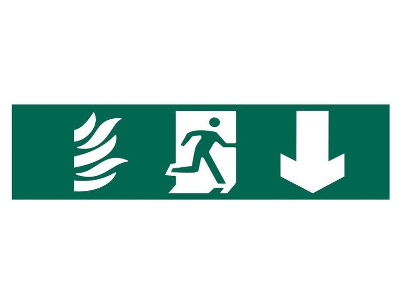 Scan Running Man Arrow Down - PVC 200 x 50mm Main Image