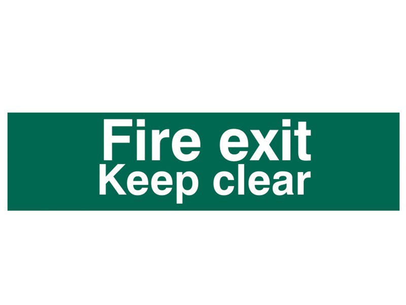 Scan Fire Exit Keep Clear text Only - PVC 200 x 50mm Main Image