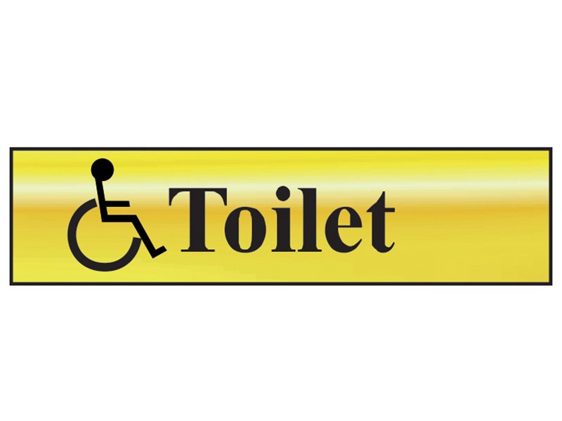 Scan Disabled Toilet - Polished Brass Effect (200 x 50mm) Main Image