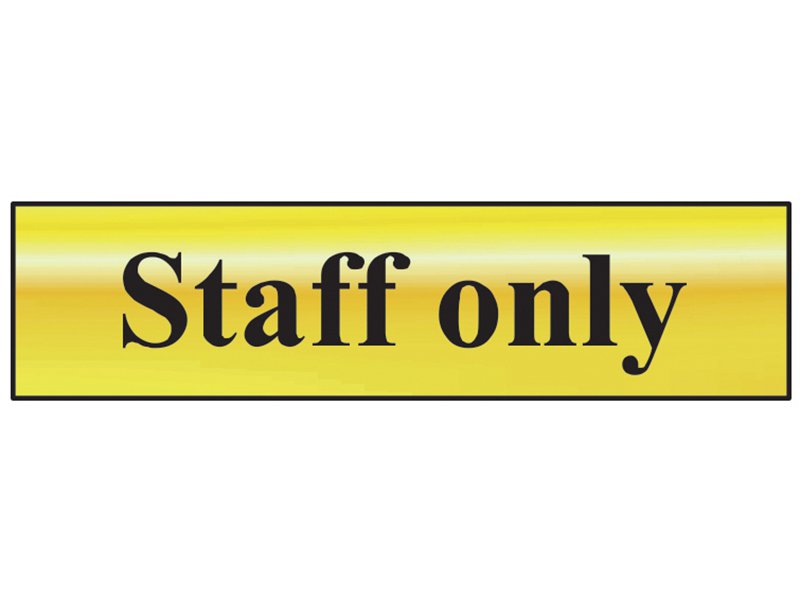 Scan Staff Only - Polished Brass Effect 200 x 50mm Main Image