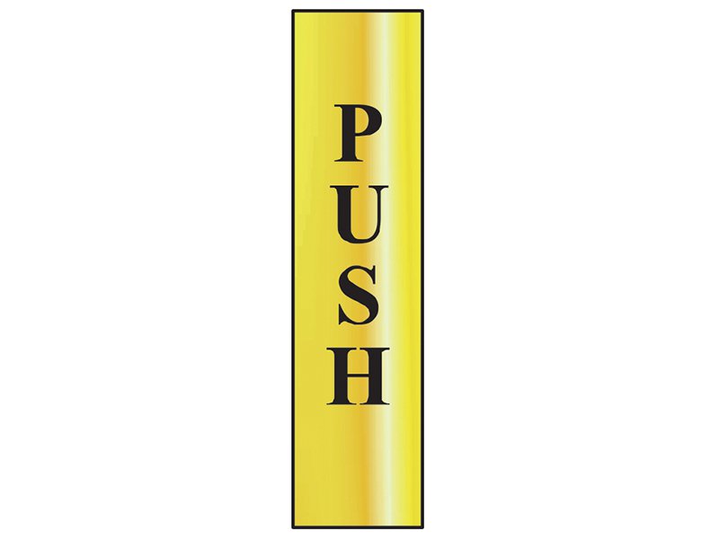 Scan Push vertical - Polished Brass Effect (200 x 50mm) Main Image