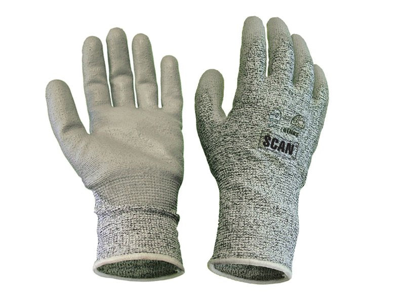 Scan Grey PU Coated Cut 5 Liner Gloves XL Main Image