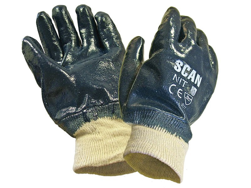 Scan Nitrile Knitwrist Heavy-Duty Gloves Main Image