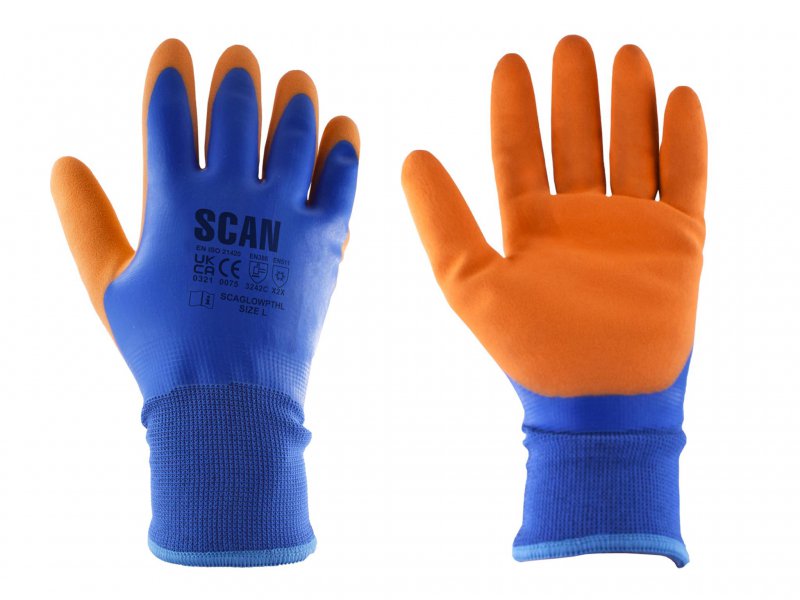 Scan Thermal Waterproof Latex Coated Gloves - L (Size 9) Main Image