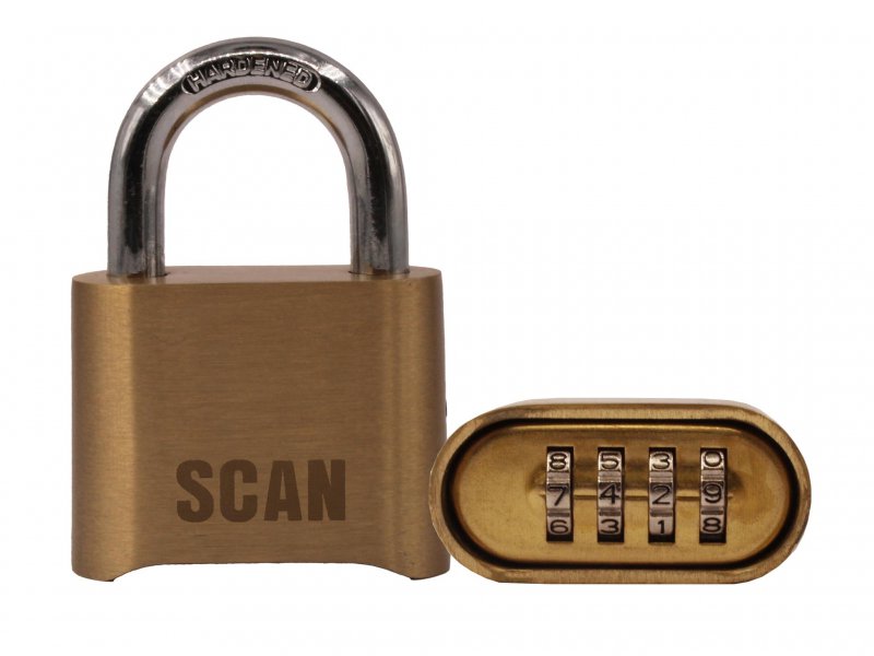 Scan Brass Combination Padlock 50mm Main Image