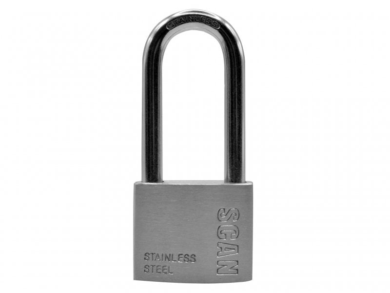 Scan Stainless Steel Padlock 50mm Long Shackle Main Image