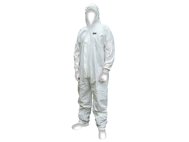 Scan Chemical Splash Resistant Disposable Coverall White Type 5/6 Large Main Image