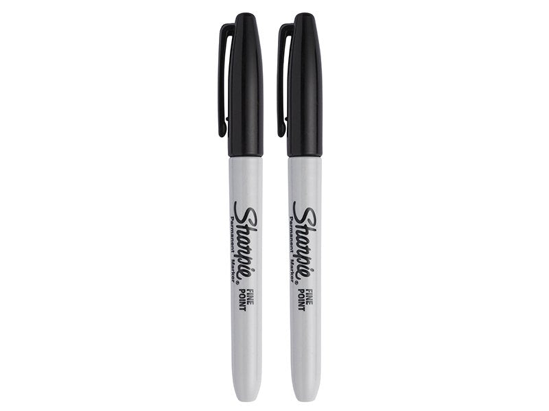 Sharpie Fine Tip Permanent Marker Black (Pack 2) Main Image