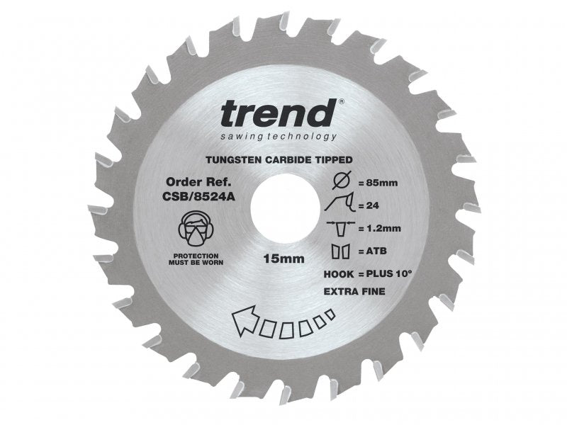 Trend CraftPro Mini Saw Blade 85 x 15mm x 24T Main Image