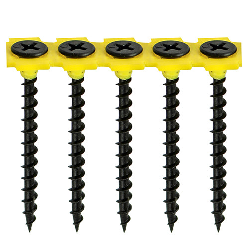 Collated Coarse Drywall Screw - BLK 3.5 x 32mm - 1000 PCS