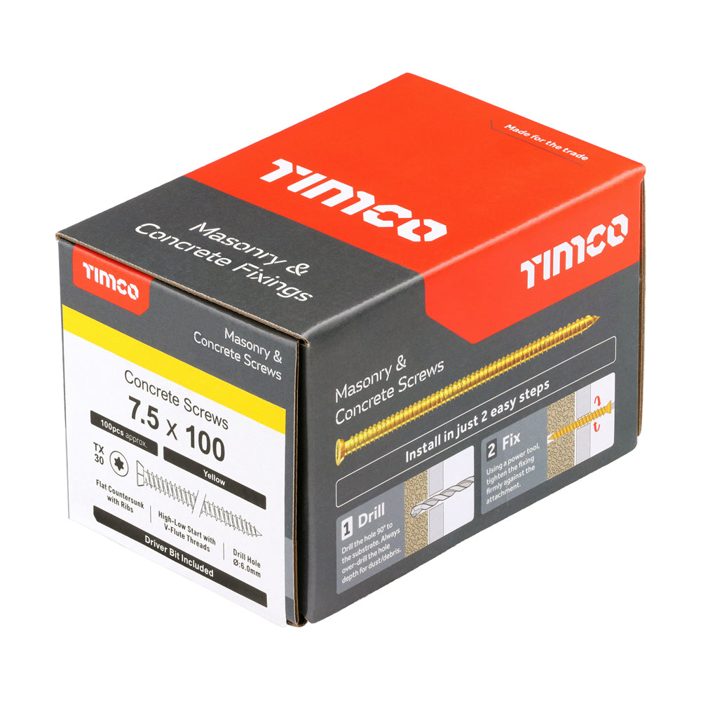 Multi-Fix Concrete Screw - ZYP 7.5 x 200mm (100)