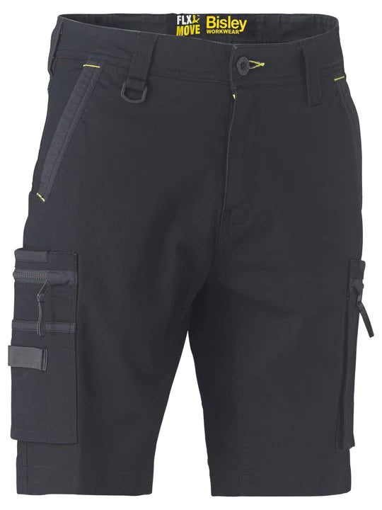 Flex & Move Stretch Utility Zip Cargo Shorts Black (BBLK) 32R