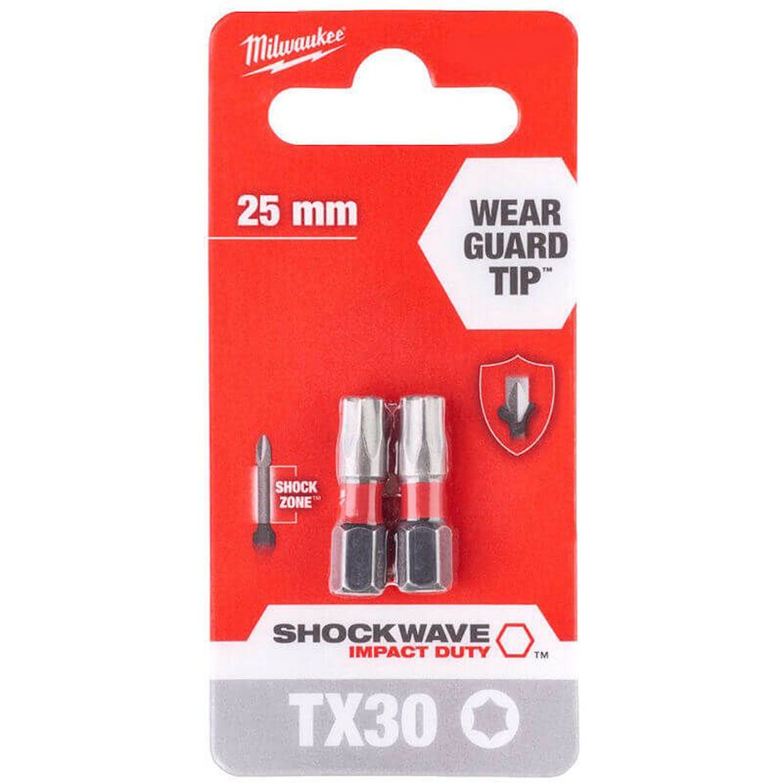 Milwaukee SHOCKWAVE TX30 25mm - 2pcs