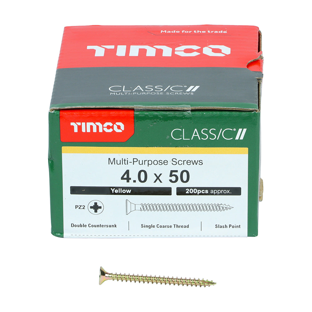 Timco - Classic Screw PZ2 CSK - ZYP 4 x 50mm (200)