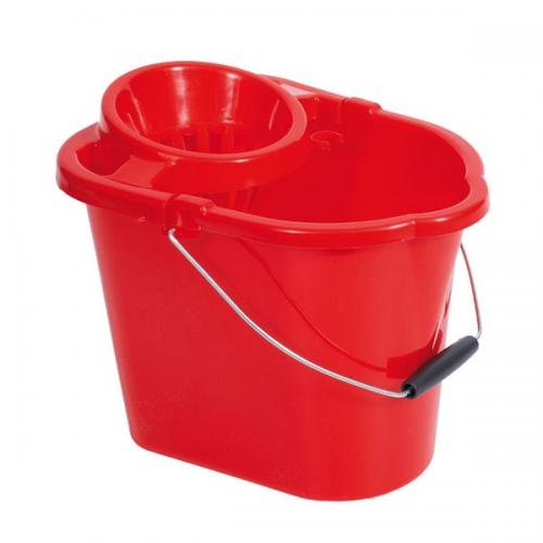 Mop bucket and squeezer 14ltr Red