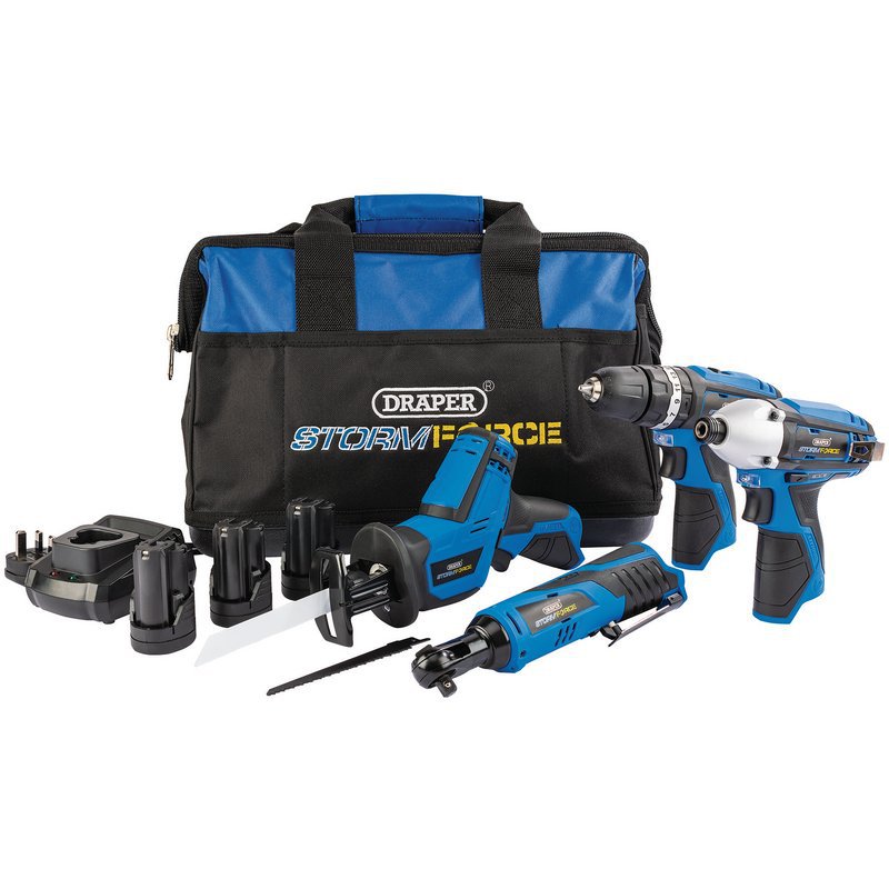 10.8V Drill 4 Pack +3 Batteries and Bag - Draper Storm Force Interchange Ultimate Deal Main Image