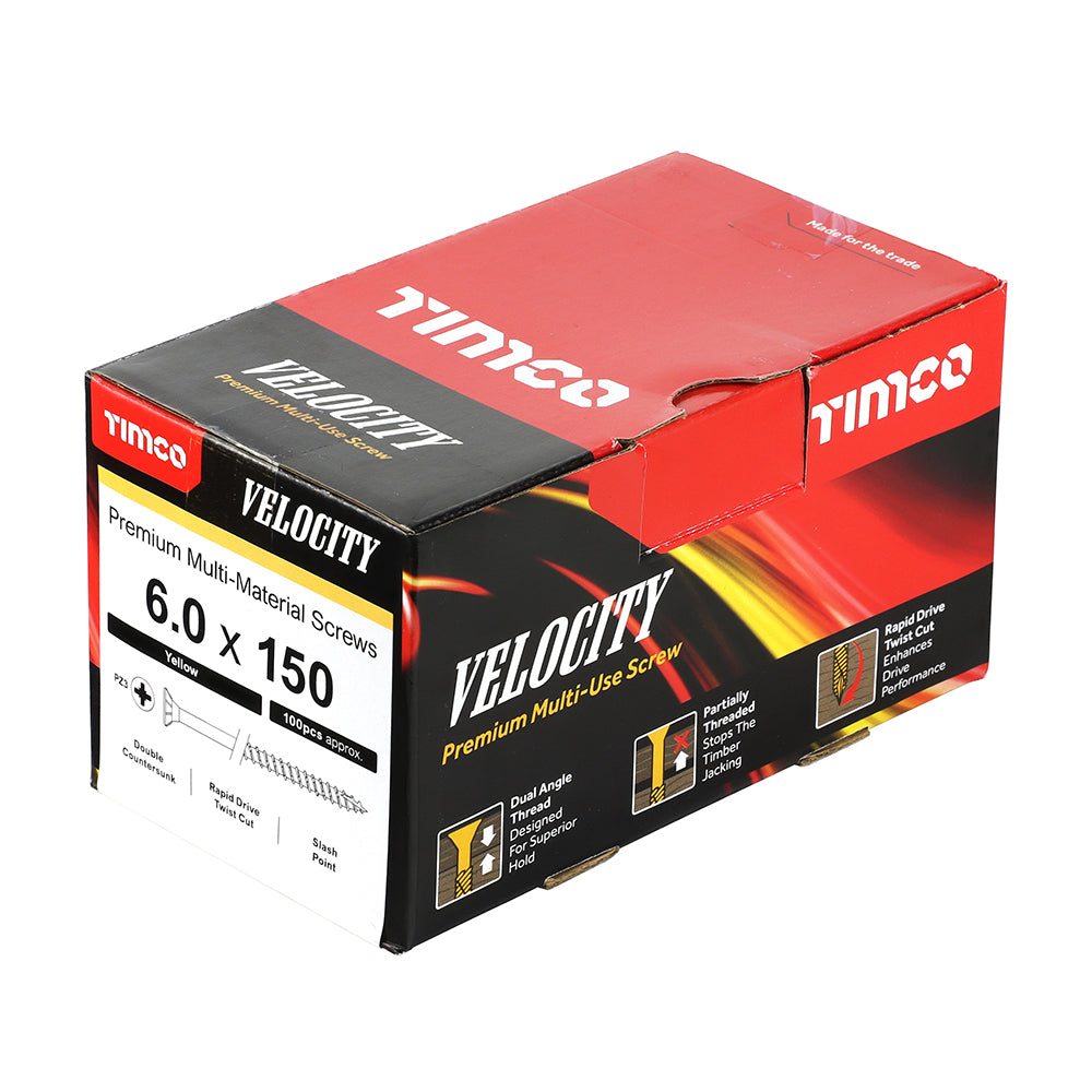 Velocity Screw TX30 CSK - ZYP 6 x 150mm - 100 PCS