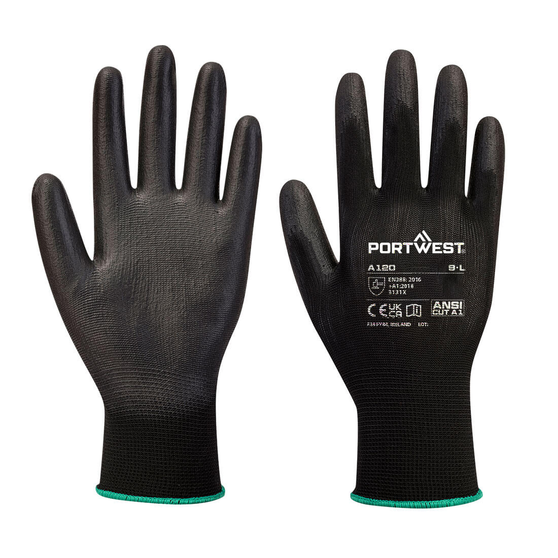 A120-PU Palm Glove Black (Size 9 L)