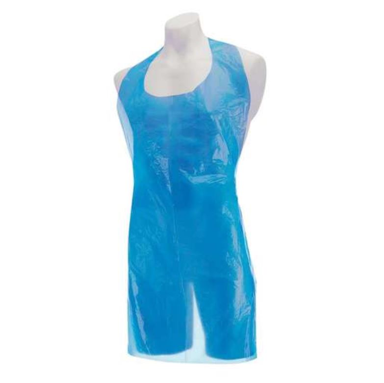 Blue Disposable Aprons 686 x 1170mm 16mu - Flat Packed 500/Box