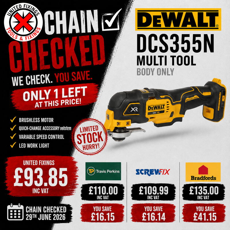 DeWalt DCS355N XR Brushless Oscillating Multi-Tool - 18v - Body Only