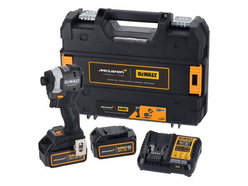 DeWALT Power Tools DCF85MP2T McLaren F1 XR Brushless 1/4in Impact Driver 18V 2 x 5.0Ah Li-ion Main Image