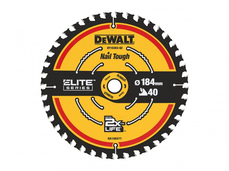 DeWALT Power Tools ELITE Series Framing Circular Saw Blade 184 x 16mm x 40T Main Image