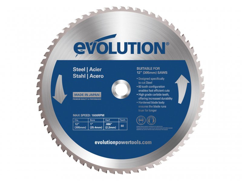 Evolution Mild Steel Cutting Chop Saw Blade 305 x 25.4mm x 60T Main Image