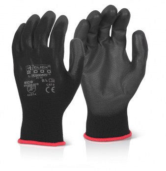 Black PU Gloves - Pair 4141 (Size 9)