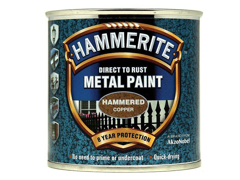 Hammerite Direct to Rust Hammered Finish Metal Paint Copper 250ml Main Image