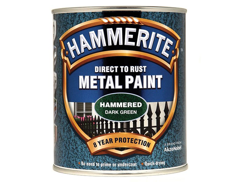 Hammerite Direct to Rust Hammered Finish Metal Paint Dark Green 750ml Main Image
