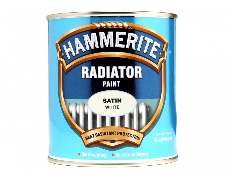 Hammerite Radiator Paint Satin White 500ml Main Image