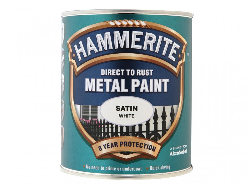 Hammerite Direct to Rust Satin Finish Metal Paint White 750ml Main Image