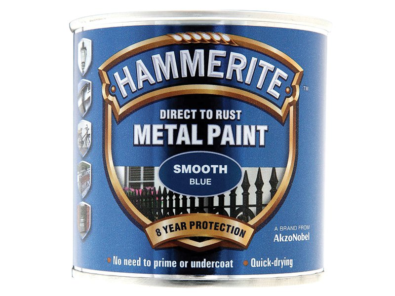 Hammerite Direct to Rust Smooth Finish Metal Paint Blue 250ml Main Image