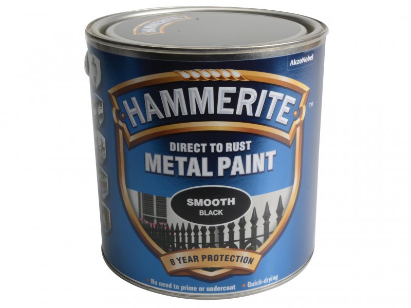 Hammerite Direct to Rust Smooth Finish Metal Paint Black 2.5 Litre Main Image