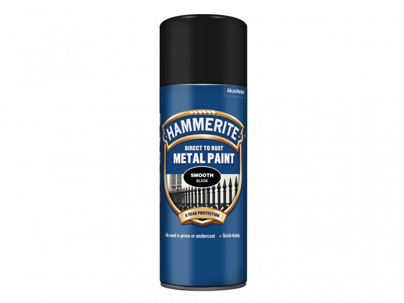 Hammerite Direct to Rust Smooth Finish Aerosol Black 400ml Main Image