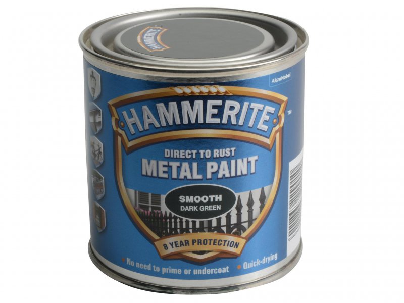 Hammerite Direct to Rust Smooth Finish Metal Paint Dark Green 250ml Main Image