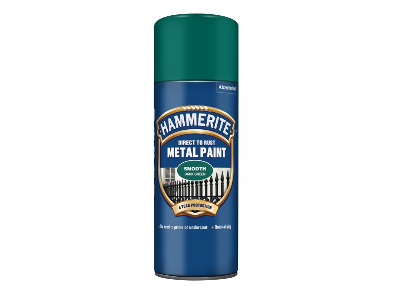 Hammerite Direct to Rust Smooth Finish Aerosol Dark Green 400ml Main Image