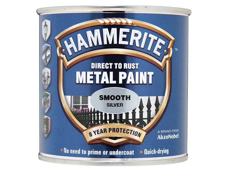 Hammerite Direct to Rust Smooth Finish Metal Paint Silver 750ml Main Image