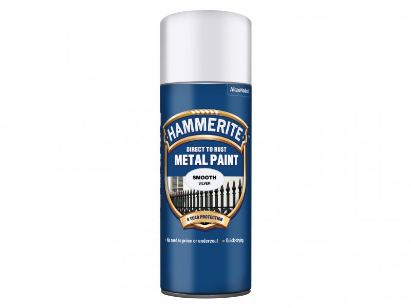 Hammerite Direct to Rust Smooth Finish Aerosol Silver 400ml Main Image