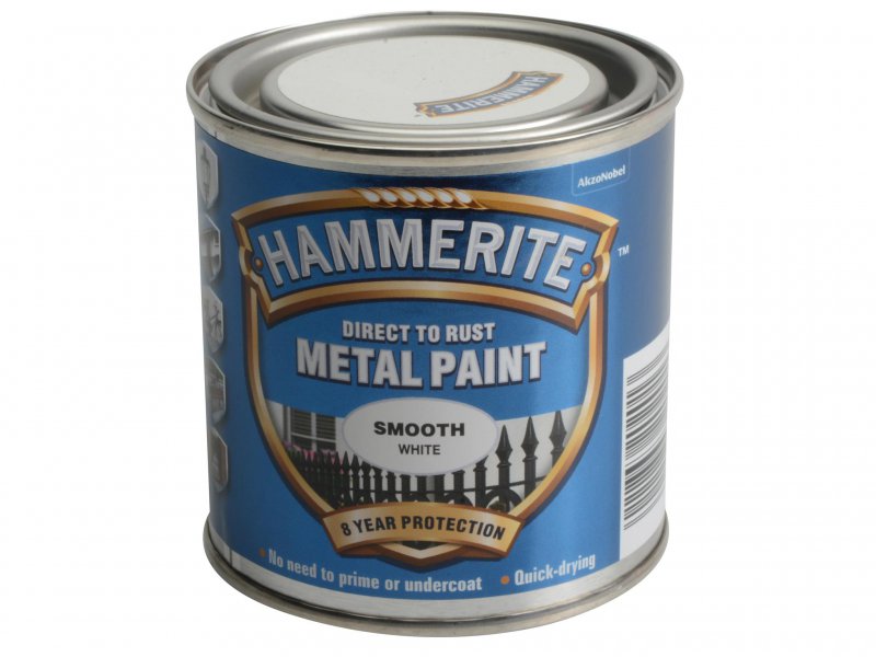 Hammerite Direct to Rust Smooth Finish Metal Paint White 250ml Main Image