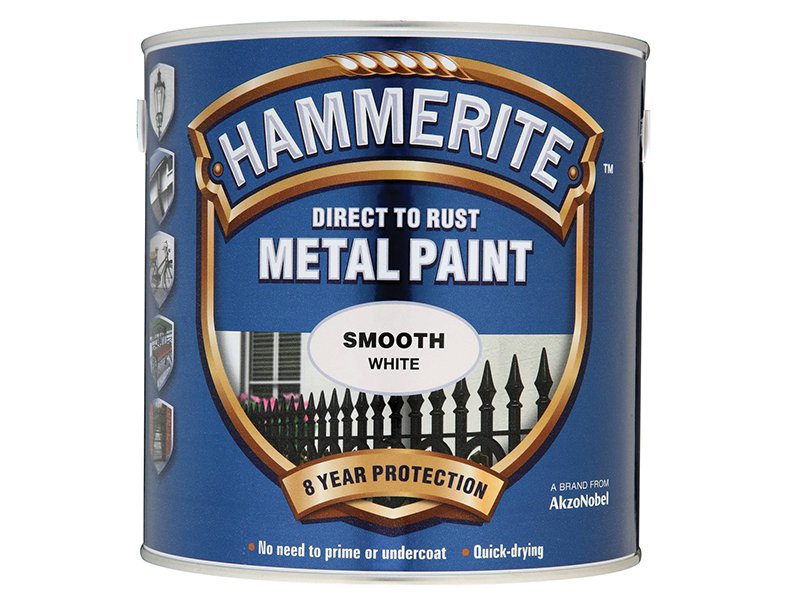 Hammerite Direct to Rust Smooth Finish Metal Paint White 2.5 Litre Main Image
