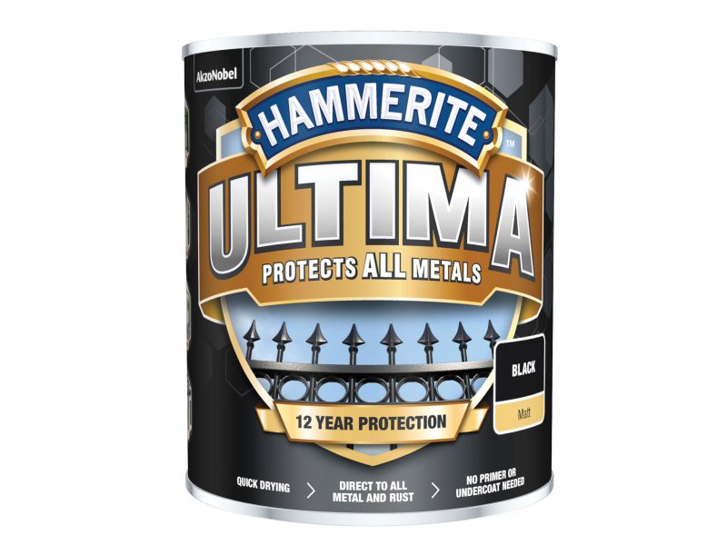Hammerite Ultima Metal Paint Matt Black 750ml Main Image