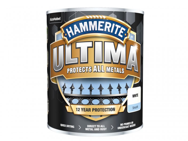 Hammerite Ultima Metal Paint Smooth White 750ml Main Image