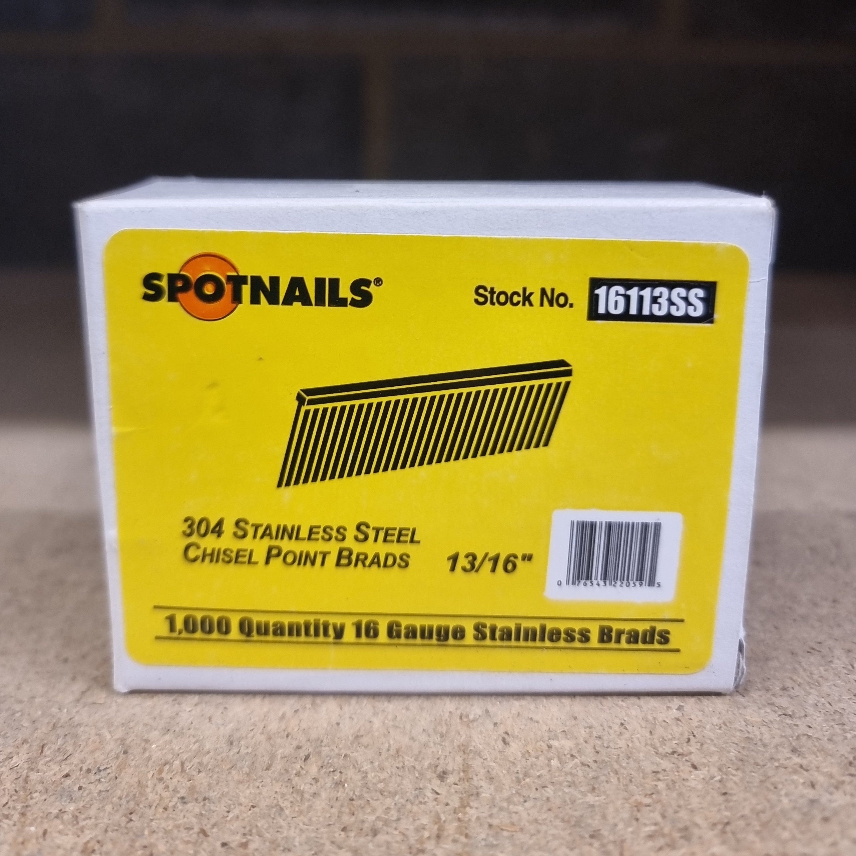 SPOTNAILS 16 Gauge 13/16  (20MM) Brad Nails - 304 Stainless Steel (1000)