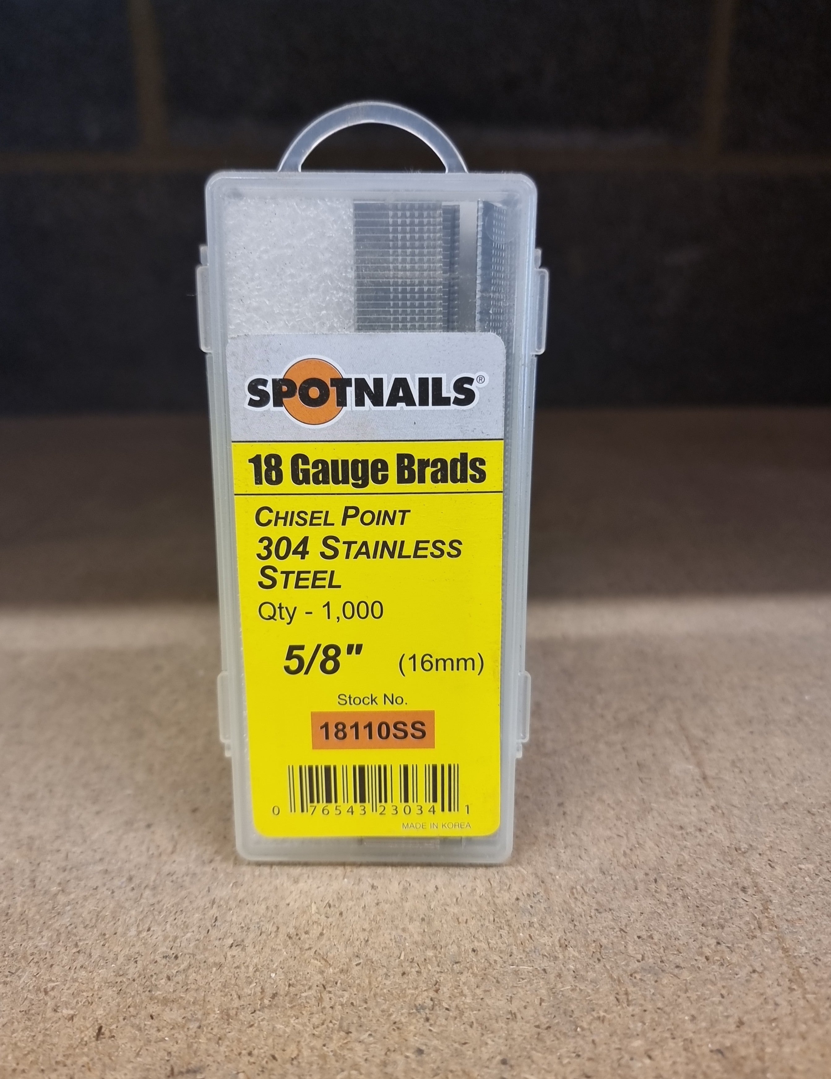 Spotnails - 16mm 18G Brads Stainless Steel (1000)